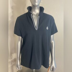 Lauren Active Ralph Lauren Women's Polo Shirt Black Size Large Crest